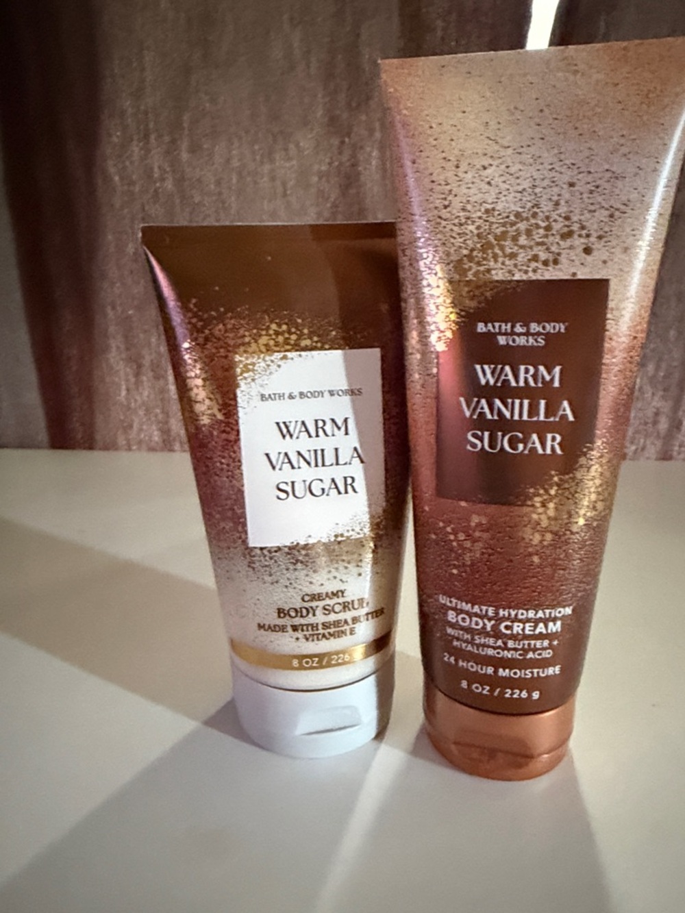 Bath & Body Works Warm Vanilla Sugar Duo - Brown & Gold